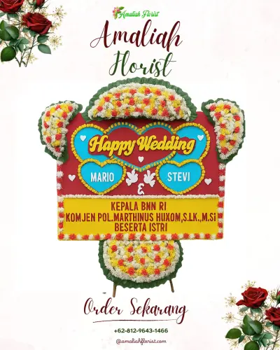 Karangan Papan Bunga Pernikahan di Petandakan